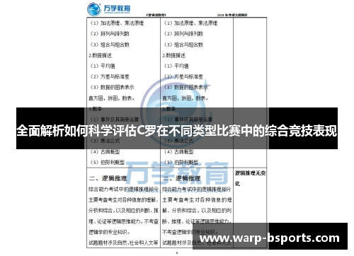 全面解析如何科学评估C罗在不同类型比赛中的综合竞技表现