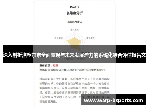 深入剖析洛塞尔索全面表现与未来发展潜力的系统化综合评估报告文